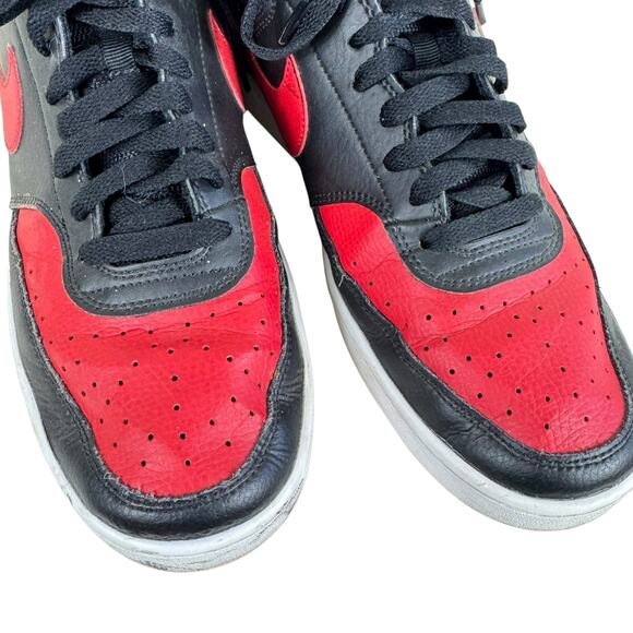 Nike Court Vision Mid DM8682-001 University Red Black Bred Shoes Mens Size 10.5 - Picture 5 of 9